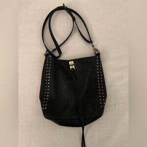 Rebecca Minkoff Black Leather Studded Cross Body Bag